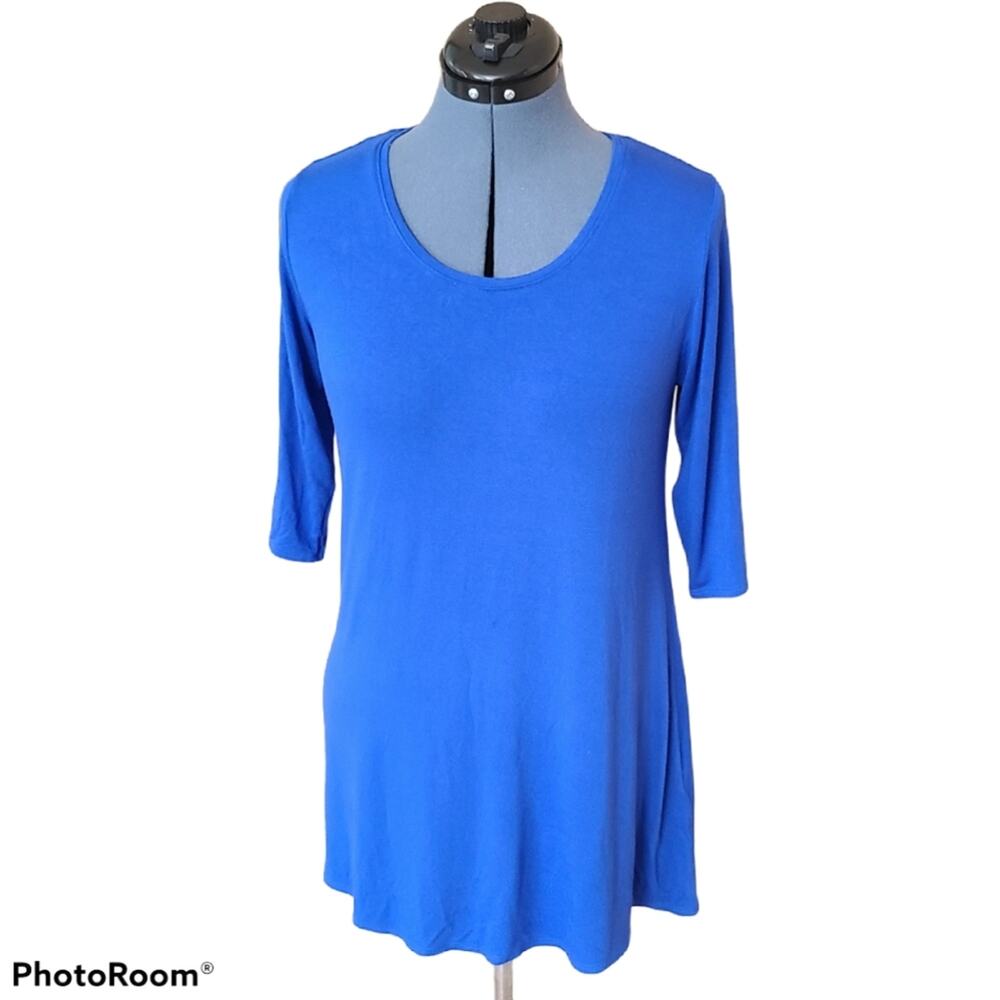 Beatrix Ost royal blue 3/4 sleeve tunic top small